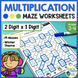 2 Digit by 1 Digit Multiplication Mazes - No Prep Facts Pr