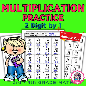 Preview of Multiplication 2 Digit by 1 Practice : Mastering Multiplication Skills | Math