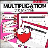 Multiplication 3 chiffres par 2 chiffres St-Valentin