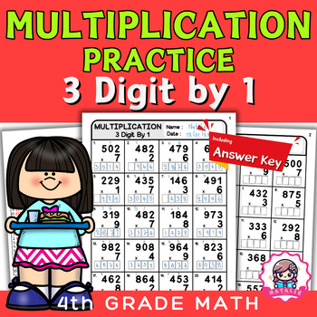 Preview of Multiplication 3 digit by 1 | Multiplication math facts practice | Math