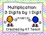 Multiplication: 3 digits by 1 Digit Task Cards