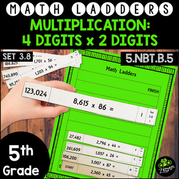 Multiplication - 4 Digits x 2 Digit -  Set 3.8 {Math Ladders}