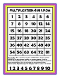 Multiplication 4 in a Row Game