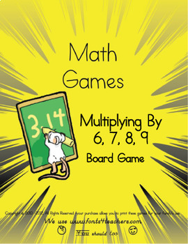 Preview of Multiplication 6, 7, 8, 9 Board Game (select 1 or more families to study)