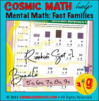 Preview of Multiplication Facts & Mystery Numbers Set 1: Elementary Mental Math Pre-Algebra