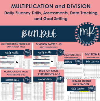 Preview of Multiplication/Division Daily Drills, Assessments, Data Tracking, Goal Setting