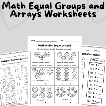 Preview of Multiplication Activities Math with Equal Groups and Arrays