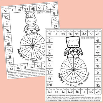 multiplication games for each multiplication fact by teaching trove