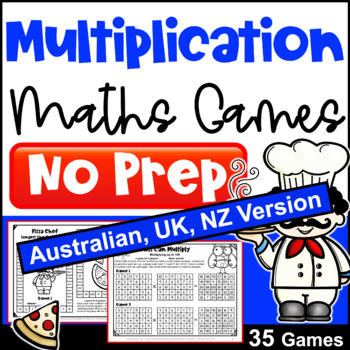 Preview of Multiplication Activity - 35 NO PREP Maths Games [AUST UK NZ CAN Edition]