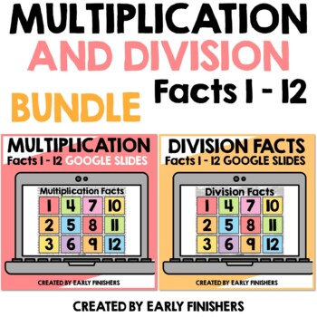 Preview of Multiplication Division Facts Games Google Slides™ PowerPoint Bundle 