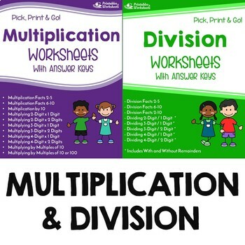 Preview of Mixed Multiplication Division Worksheet Packet, Substitute Math Packet For Subs