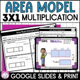 3 digit by 1 digit Area Model Multiplication Google Slides