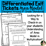 Multiplication Area Model Exit Tickets | Differentiated fo