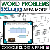 Area Model Multiplication Word Problems 3x1 & 4x1 digits G