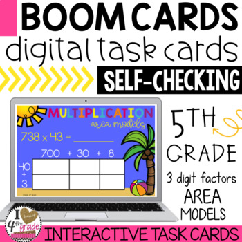 Preview of Multiplication Area Models Boom Cards