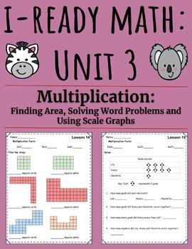 Preview of Multiplication, Area and Graphs-Iready Math Unit 3-3rd Grade(15 worksheets)