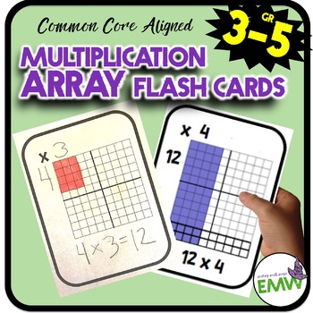 Preview of Multiplication Practice Flash Cards Multiplication Facts Practice with arrays