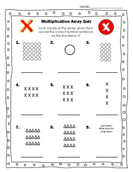 multiplication array quiz by darleina kelln teachers pay