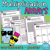 Multiplication Array Worksheets and poster / anchor chart