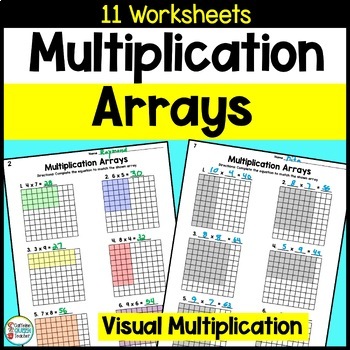 Preview of Multiplication Arrays Worksheets for Practice and Review