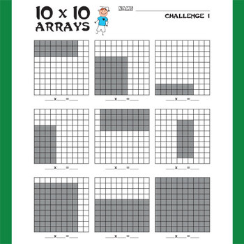Multiplication Arrays (Blank) up to 10x10 by Created for Learning