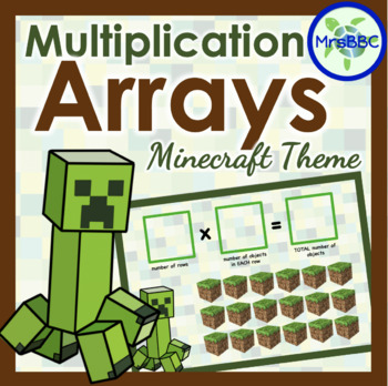 Preview of Multiplication Arrays (Minecraft™ Theme) Digital Boom Cards™