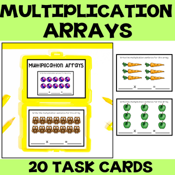 Preview of Multiplication Arrays Task Box, Array Task Cards, Array Center Activities