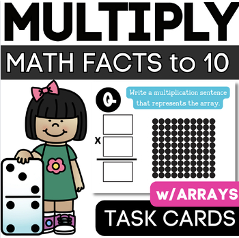 Preview of Multiplication Arrays Mixed Facts Math Task Cards