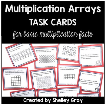 Preview of Multiplication Arrays Task Cards for Basic Multiplication Facts