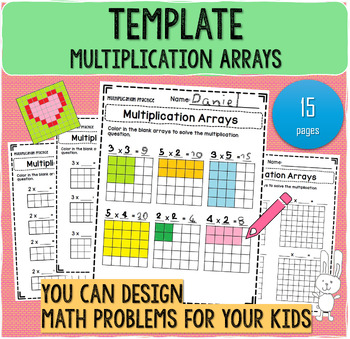 Preview of Multiplication Arrays Template | (Blank Grids Template) | For 2nd-4th grade