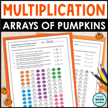 Preview of Multiplication Arrays in the Pumpkin Patch Free Printable Worksheets