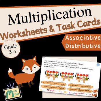 Preview of Multiplication Associative and Distributive Properties using Word Problems
