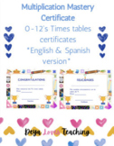 Multiplication Award - Certificate (English & Spanish)
