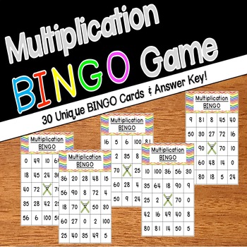 Multiplication BINGO Game by rePLAY Learning | TPT