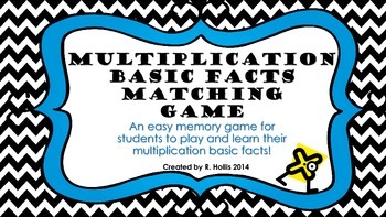 Preview of Multiplication Basic Facts Matching Game