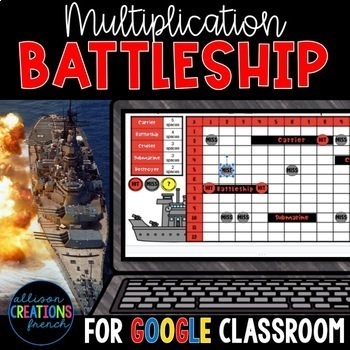 Preview of Multiplication Battleship Digital Game using Google Slides