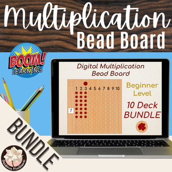 Preview of Multiplication Bead Board Boom Cards - Beginner BUNDLE - Digital Montessori