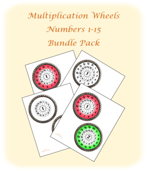 Preview of Multiplication Bike Wheels 1-15 BUNDLE PACK