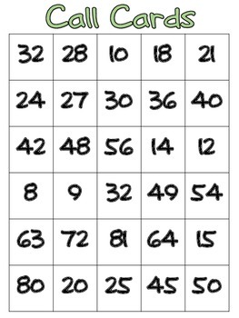 Multiplication Bingo By Rosanna Ortiz 