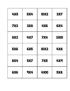 Multiplication Bingo by Shayla Hoskins | Teachers Pay Teachers