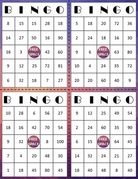 Multiplication Bingo - 36 Bingo Playing Cards by The Freshly Baked Math ...