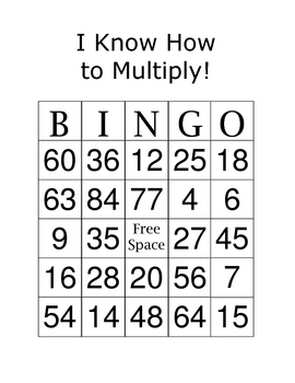 Multiplication Bingo / Multiplication Skills / Basic Facts by Kelly Connors