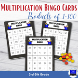Multiplication Bingo Cards: Products of 1-100 (3rd-5th Gra