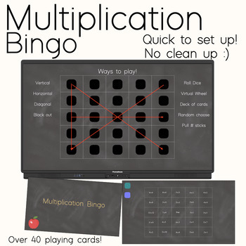 Preview of Multiplication Bingo - Digital Game over 40 playing cards to keep the fun going!