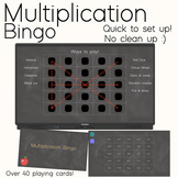 Multiplication Bingo - Digital Game over 40 playing cards 