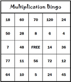 Multiplication Bingo: Multiplication Game Fact Practice (w