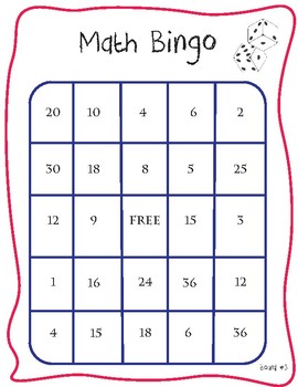 Multiplication Bingo (With Dice) By Geoffrey Zalter | Tpt