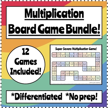 Preview of Multiplication Board Games Bundle! 12 Games for Math Fact Practice