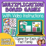 Multiplication Board Games with Video Directions - Great f