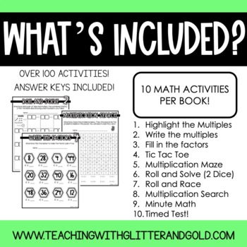 Multiplication Activities Book Bundle! by Glitter and Gold | TpT